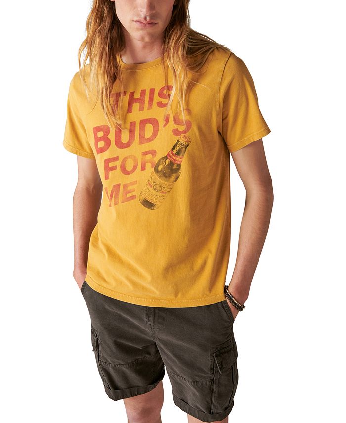 Мужская футболка Bud's For Me с коротким рукавом Lucky Brand, желтый