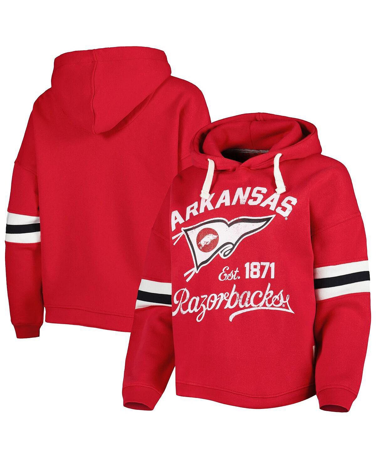

Женский пуловер с капюшоном Cardinal Arkansas Razorbacks Super Pennant Pressbox