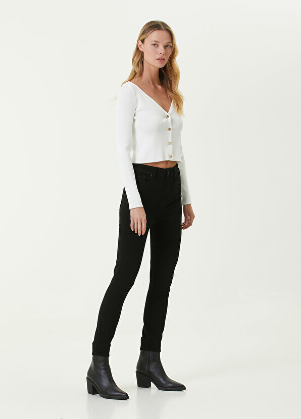 

Черные джинсовые брюки скинни aubrey 7 For All Mankind, Черный
