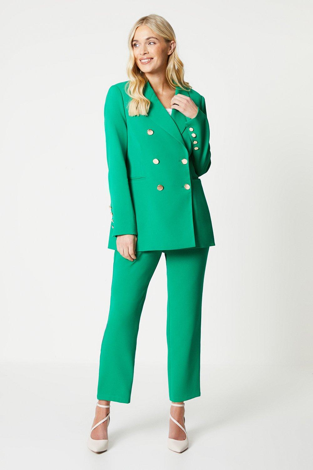 Узкие брюки Petite Premium с кольцами Wallis, зеленый