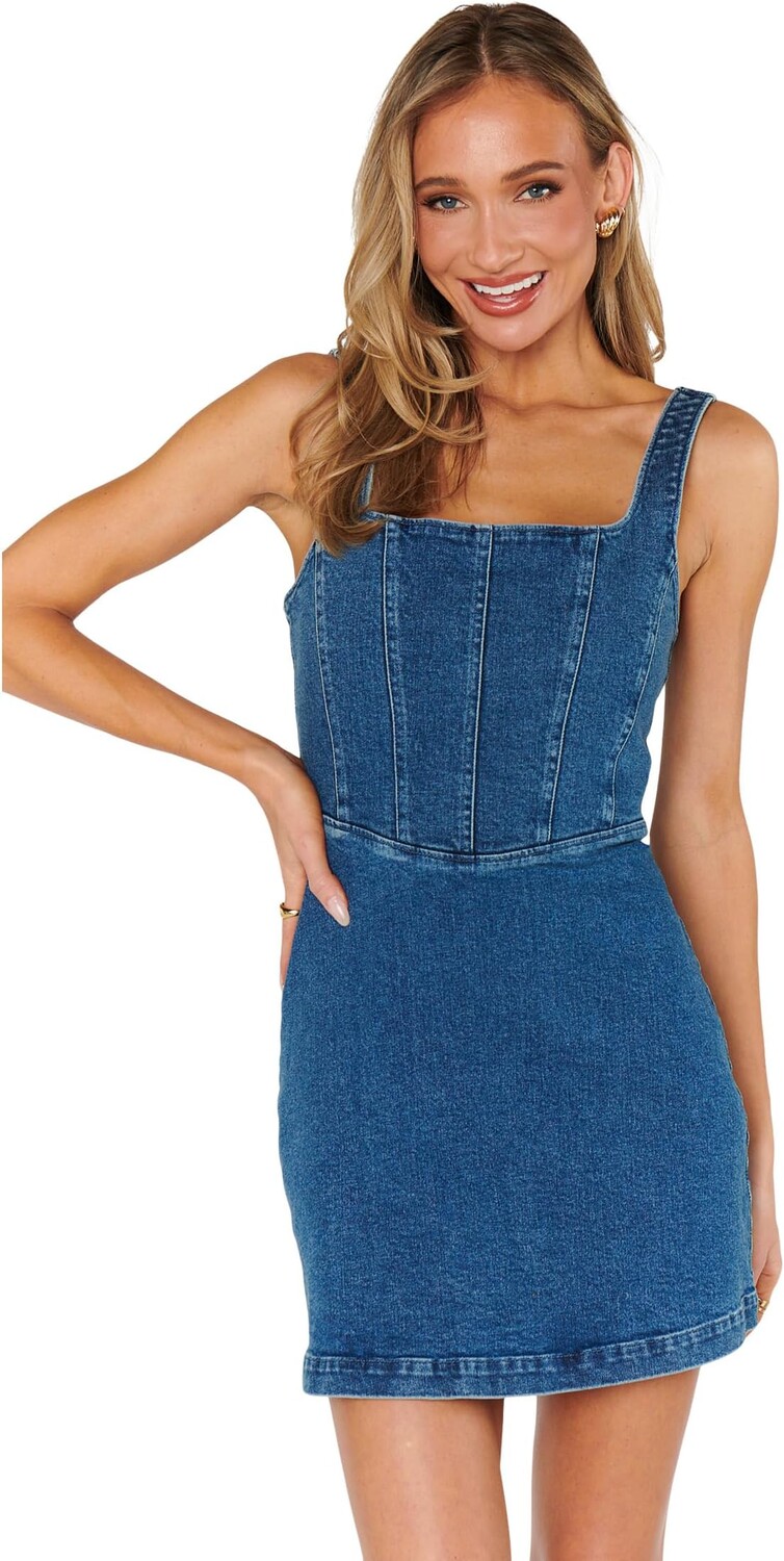 

Платье Show Me Your Mumu Corset Mini Dress, цвет Blue Indigo