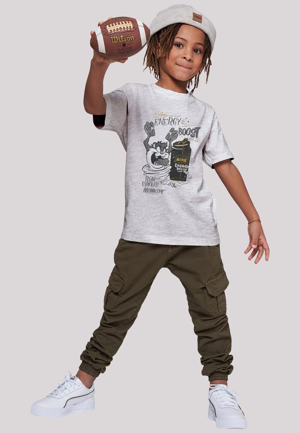 

Футболка с принтом Looney Tunes Taz Energy Boost F4NT4STIC, цвет heather grey