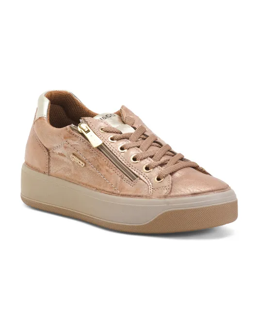 

Кожаные кроссовки на шнуровке Made In Italy Igi&Co, цвет Caramel