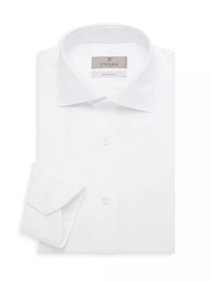 цена Хлопковая классическая рубашка Canali, белый