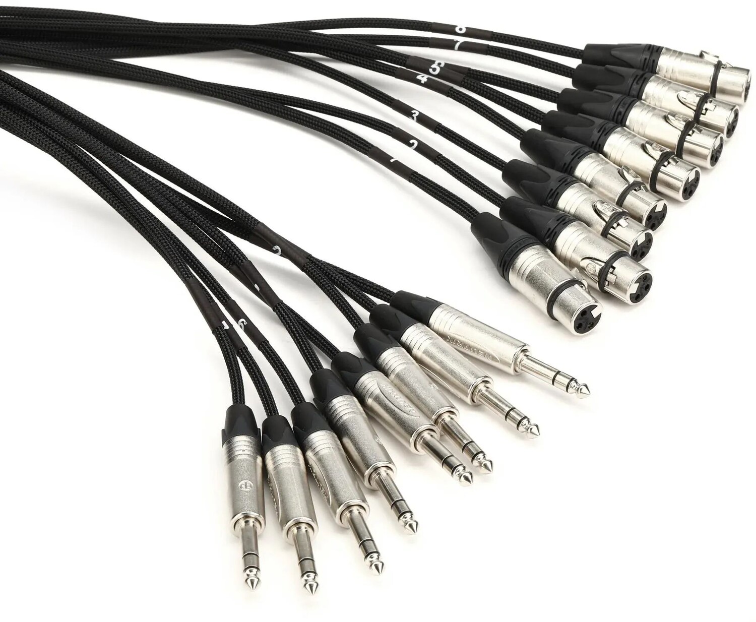 

JUMPERZ J8CHTRS-XF-15 8-канальный разъем TRS «папа» 1/4 дюйма на XLR «мама», «змея» — 15 футов