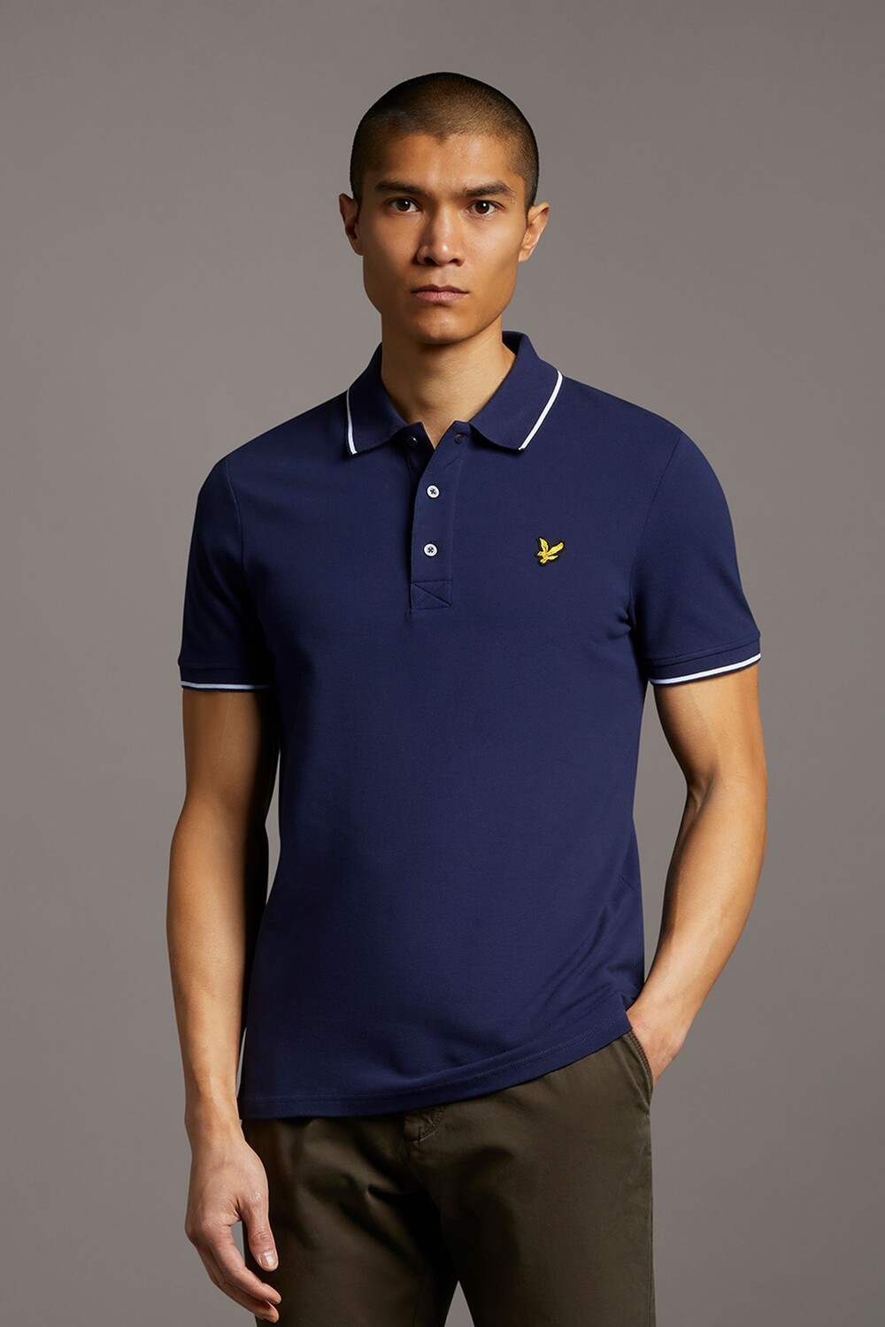 

Рубашка-поло с контрастной отделкой Lyle & Scott, синий