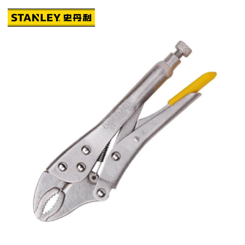 Мощные плоскогубцы Stanley Изогнутые зубы Прямые зубы 5-дюймовый плоский рот Круглые зажимы Резиновая ручка Плоскогубцы из хром-ванадиевой стали 84-367-23