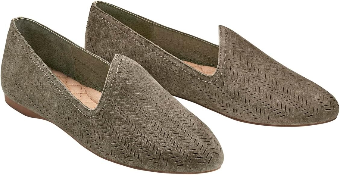 

Балетки Heron Suede Laser Cut Flat Birdies, цвет Sage