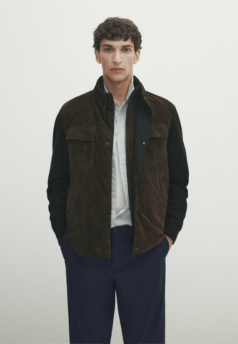 

Кожаная куртка Massimo Dutti, коричневый