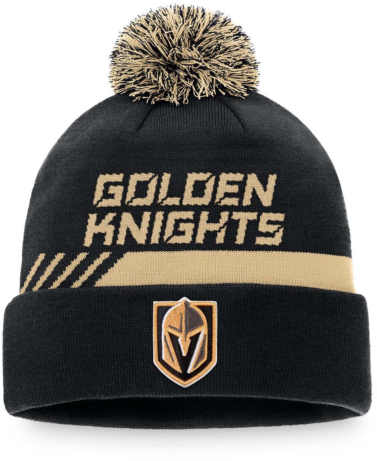 

Фирменная мужская вязаная шапка с манжетами для раздевалки Vegas Golden Knights Authentic Pro Team Fanatics