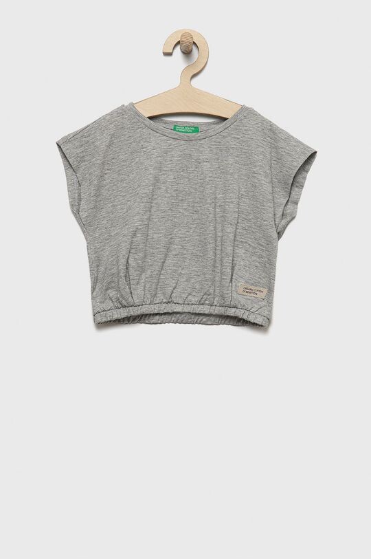 

Детская хлопковая футболка United Colors of Benetton, серый