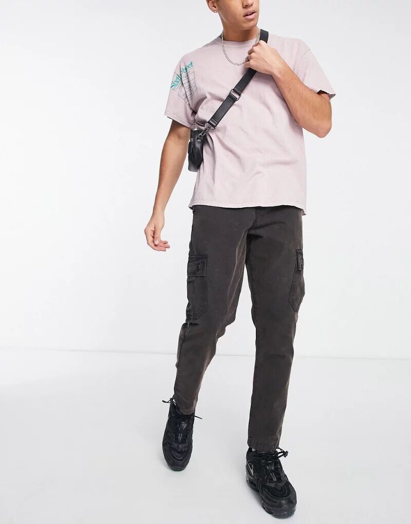 

Зауженные брюки-карго из льна, выстиранного кислотой, ASOS