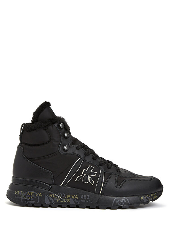 Черные мужские кожаные кроссовки с логотипом jeff 5076m Premiata мужские кроссовки premiata jeff 6110