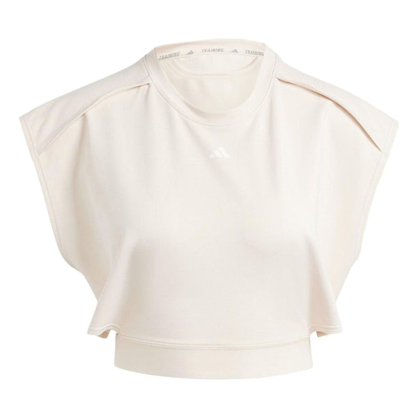 Футболка (WMNS) adidas Power Crop Aeroready Sleeveless T-Shirt 'Linen White', цвет linen/white
