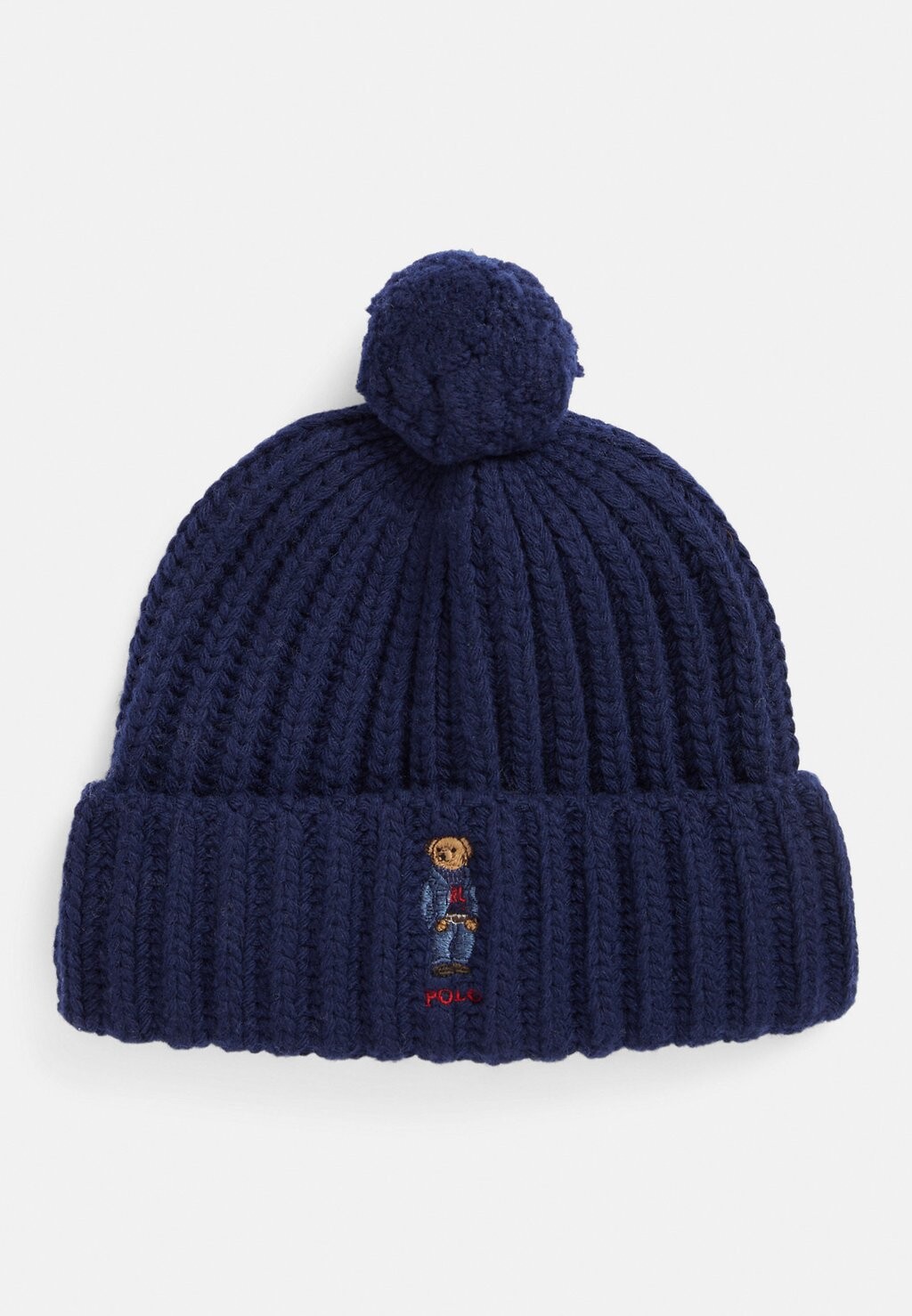 

Шапка POLO BEAR RIB POM POM BEANIE HAT Polo Ralph Lauren, темно-синий