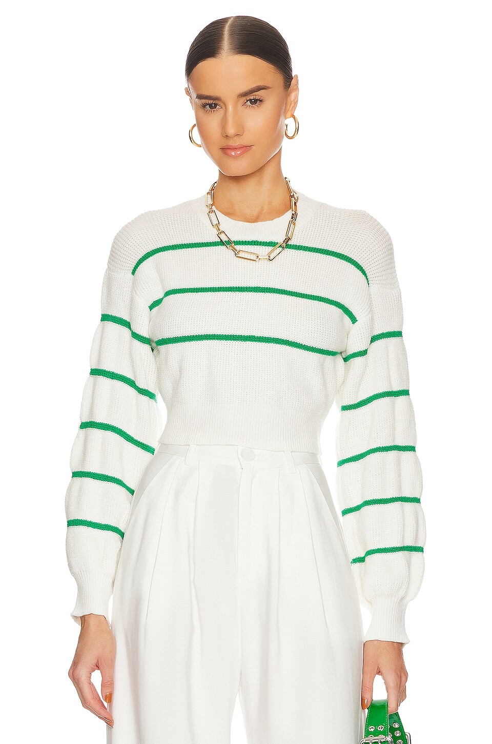 

Свитер superdown Sophia Stripe, цвет White & Green