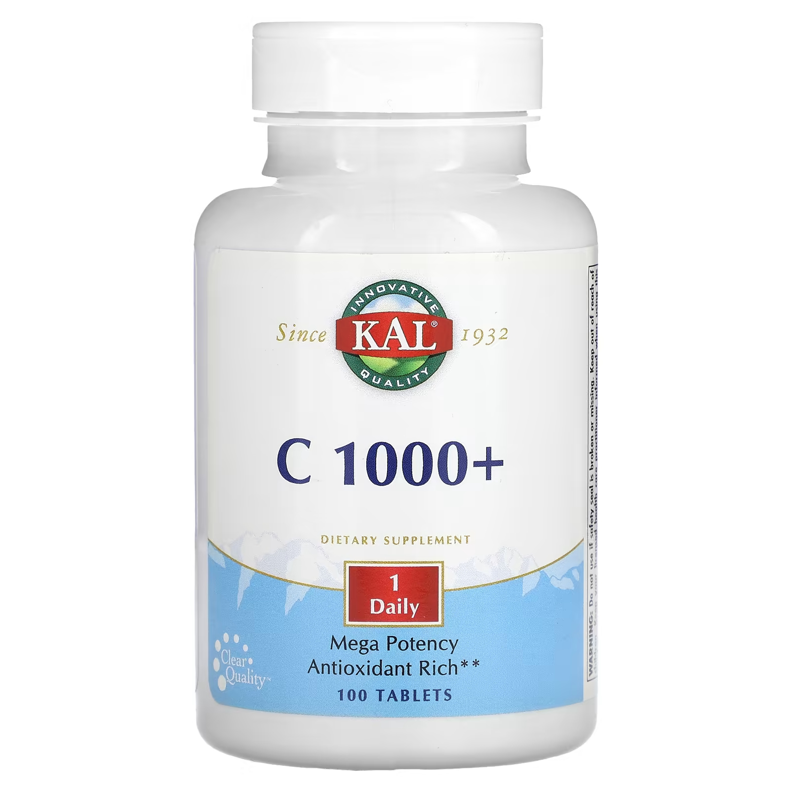 Витамин C KAL C 1000+, 100 таблеток kal устойчивое высвобождение c 1000 100 таблеток