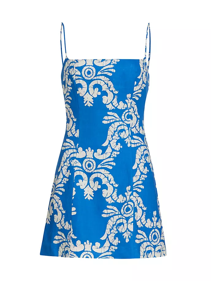 

Льняное мини-платье Jackie Damask Rhode, цвет batik grid