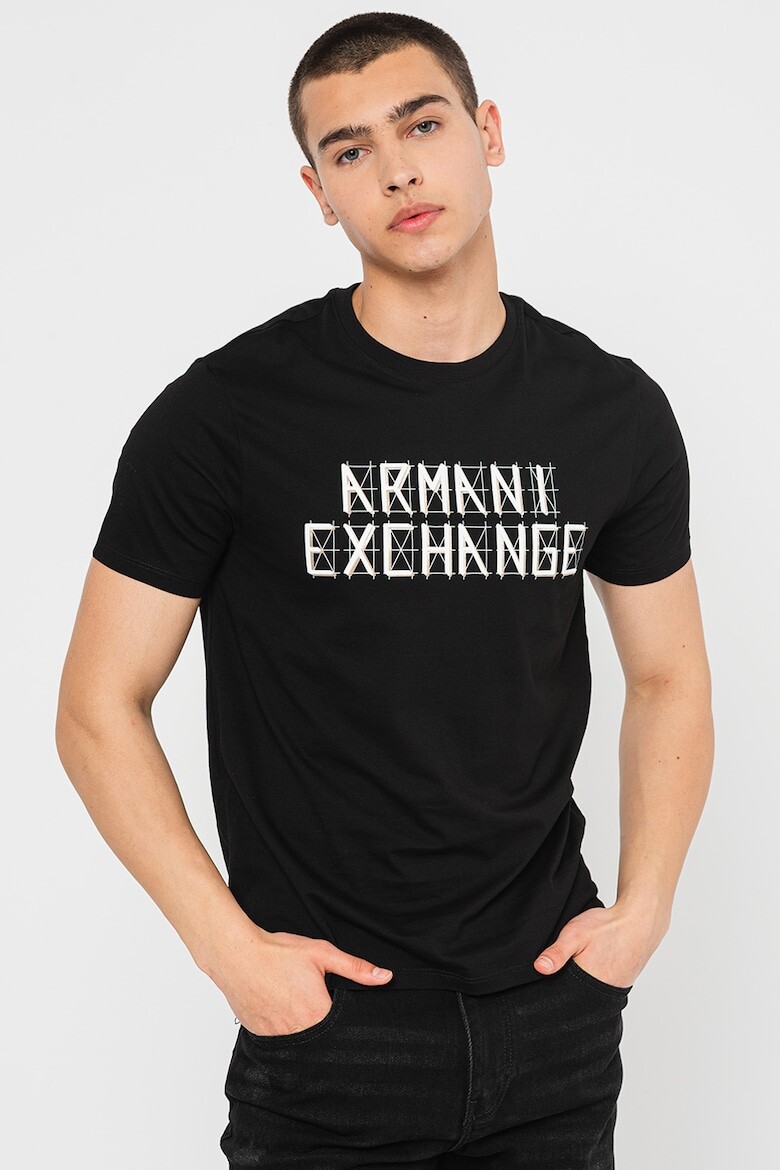 

Хлопковая футболка с логотипом Armani Exchange, желтый