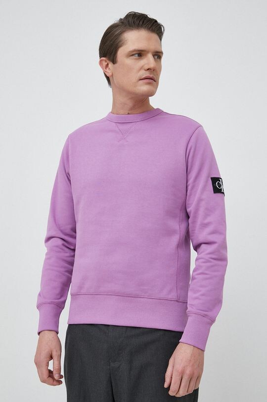 

Хлопковая толстовка Calvin Klein Jeans, фиолетовый