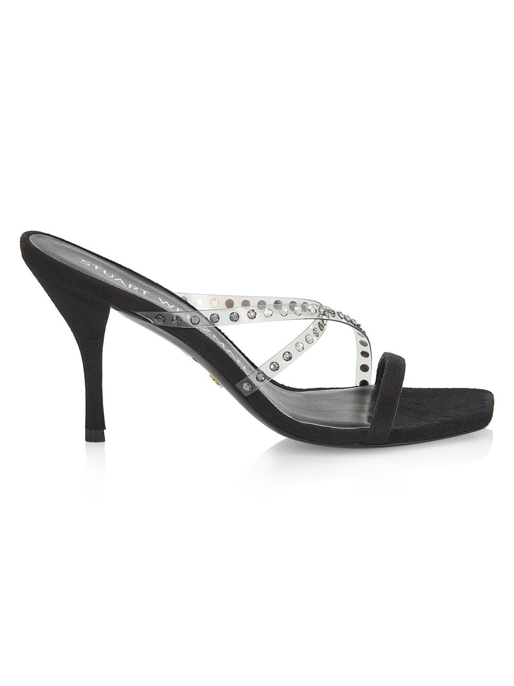 

Босоножки с ремешками 85MM, украшенные кристаллами Stuart Weitzman, черный