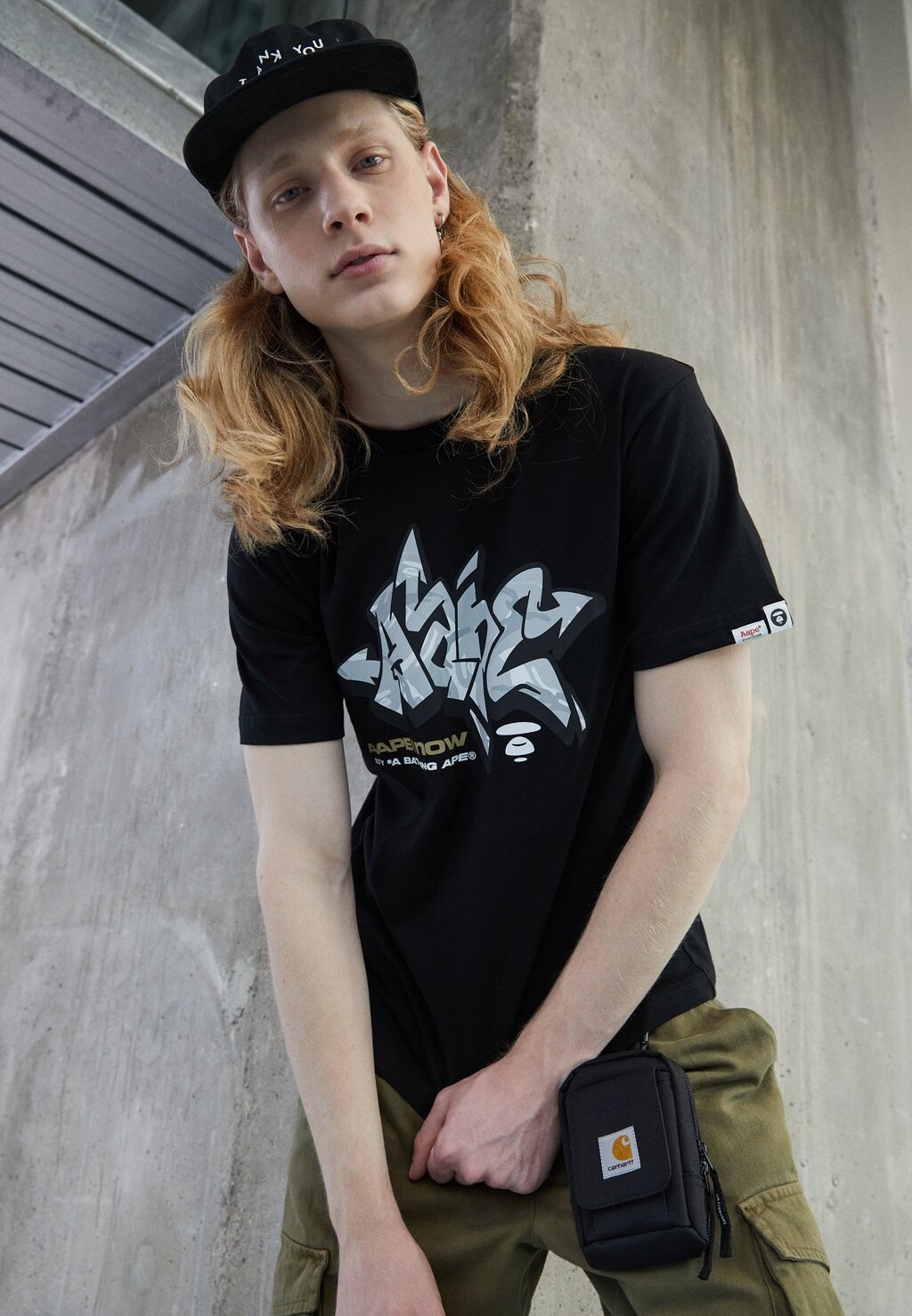 

Футболка с принтом AAPE By A Bathing Ape, черный