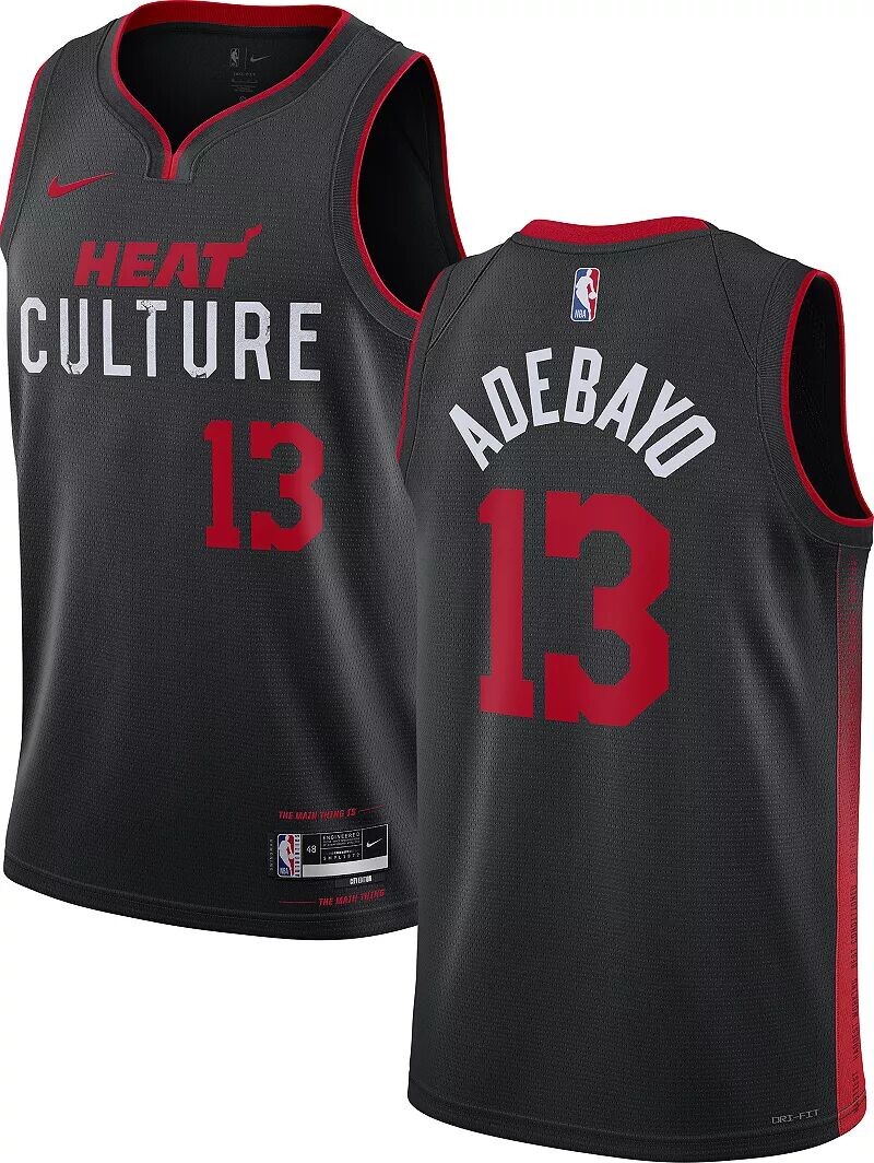 

Мужская черная майка Nike Swingman City Edition 2023-24 Miami Heat Bam Adebayo #13