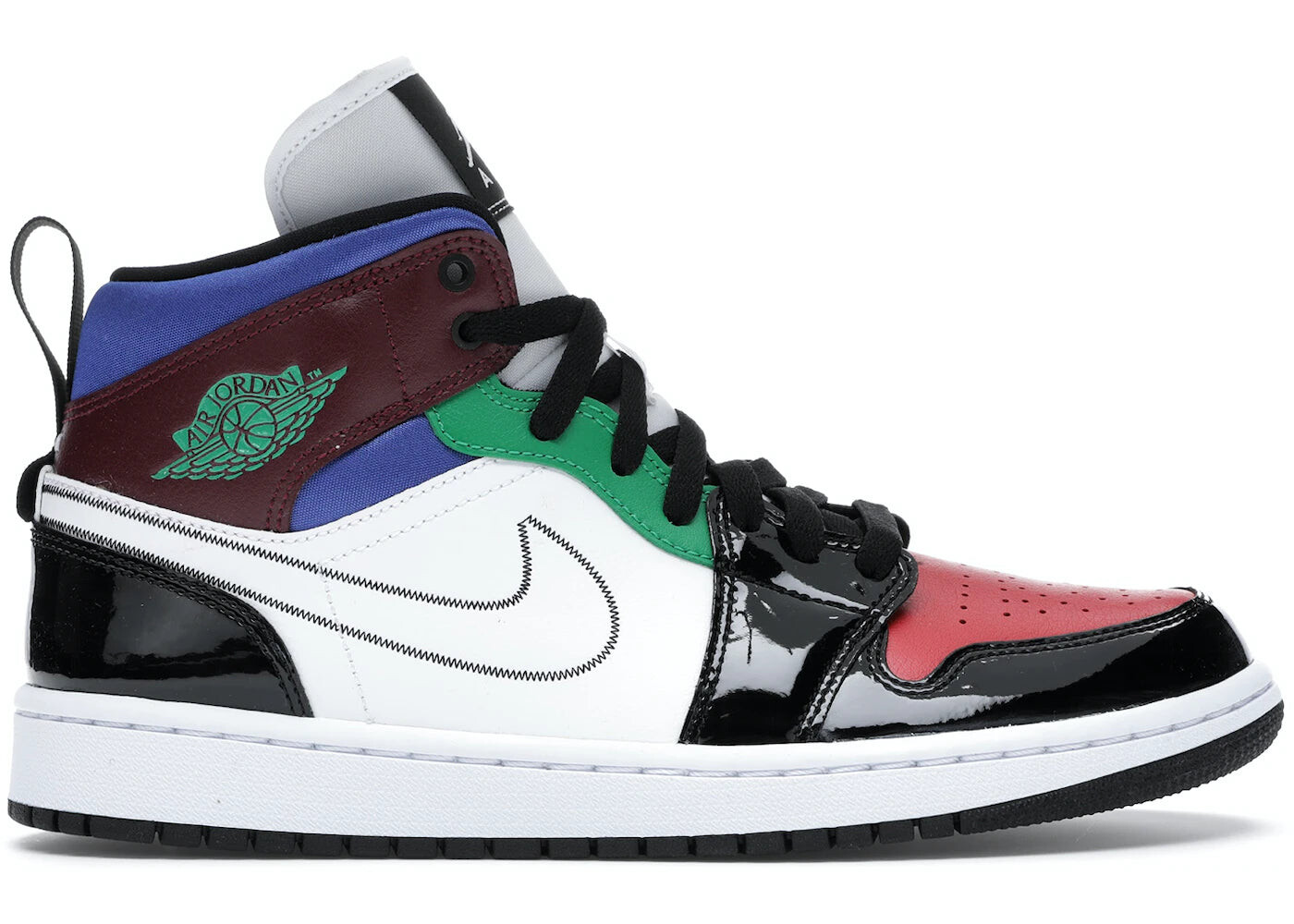 

Кроссовки Nike Air Jordan 1 Mid SE (W), черный / белый / многоцветный