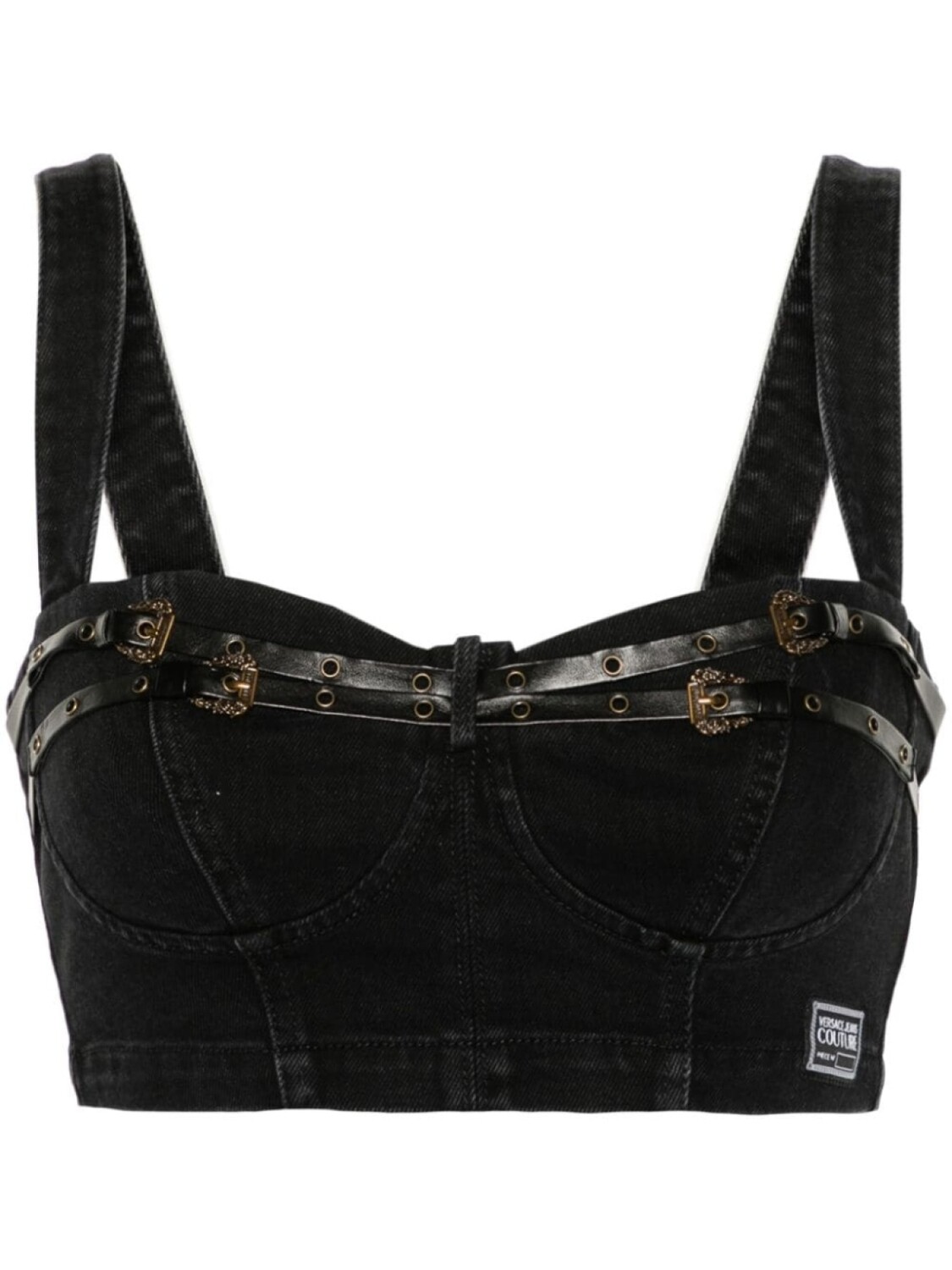 

Versace Jeans Couture укороченный топ с пряжкой, черный