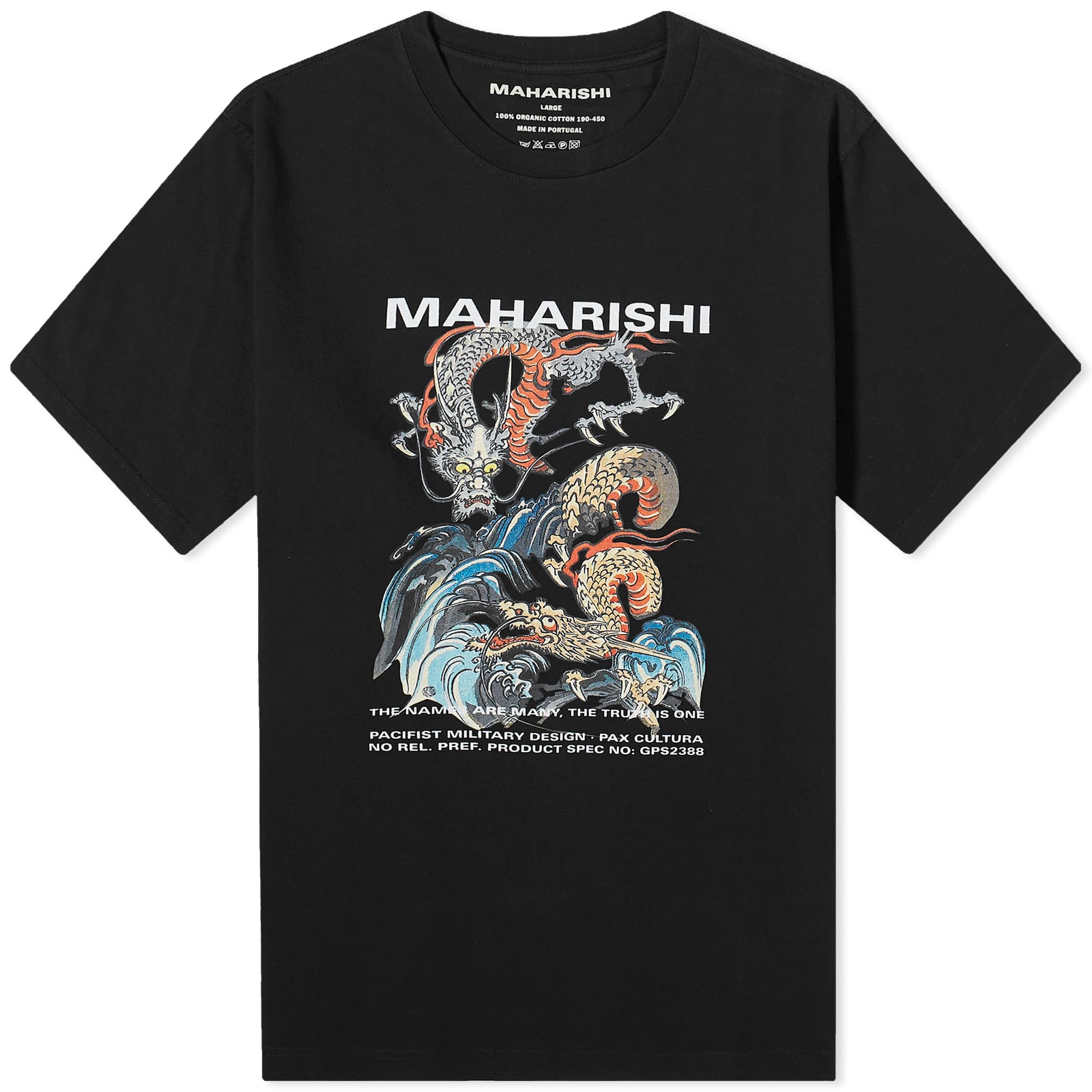 Футболка Maharishi Double Dragon, черный maharishi samurai vs dragon