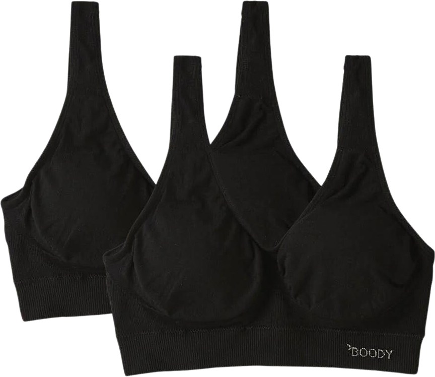 Формирующий бюстгальтер с мягкой подкладкой — упаковка из 2 шт. Boody Eco Wear, черный