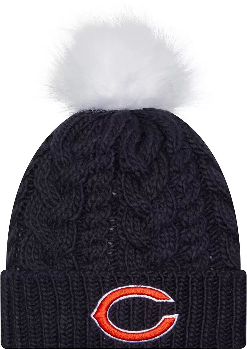 

Женская вязаная шапка с помпоном New Era Chicago Bears Throwback