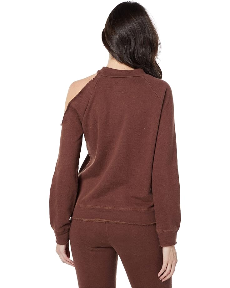 Пуловер Chaser Linen French Terry Vented Shoulder Mock Neck Pullover, цвет Truffle