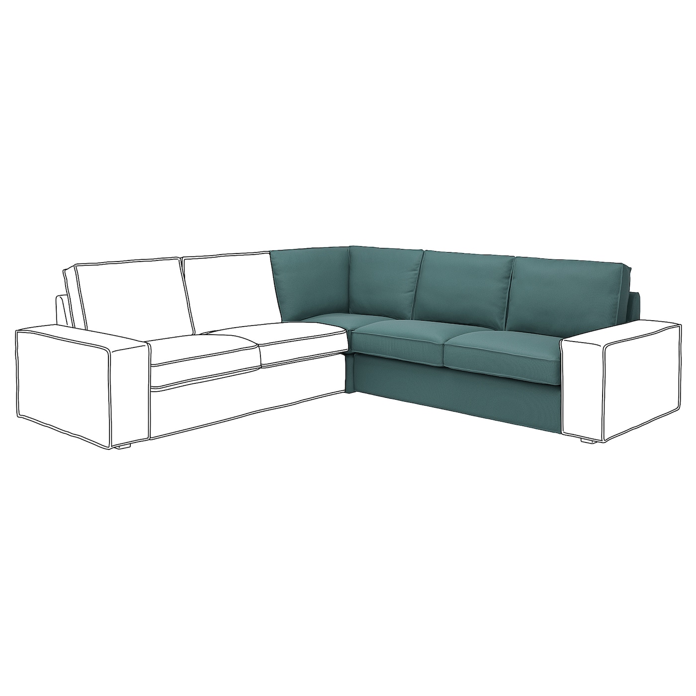 КИВИК Угловой шкаф, Келинге серо-бирюзовый KIVIK IKEA плюшевые эластичные чехол для диванной подушки однотонный секционный угловой чехол для дивана плотный чехол для дивана дивана сиденья п