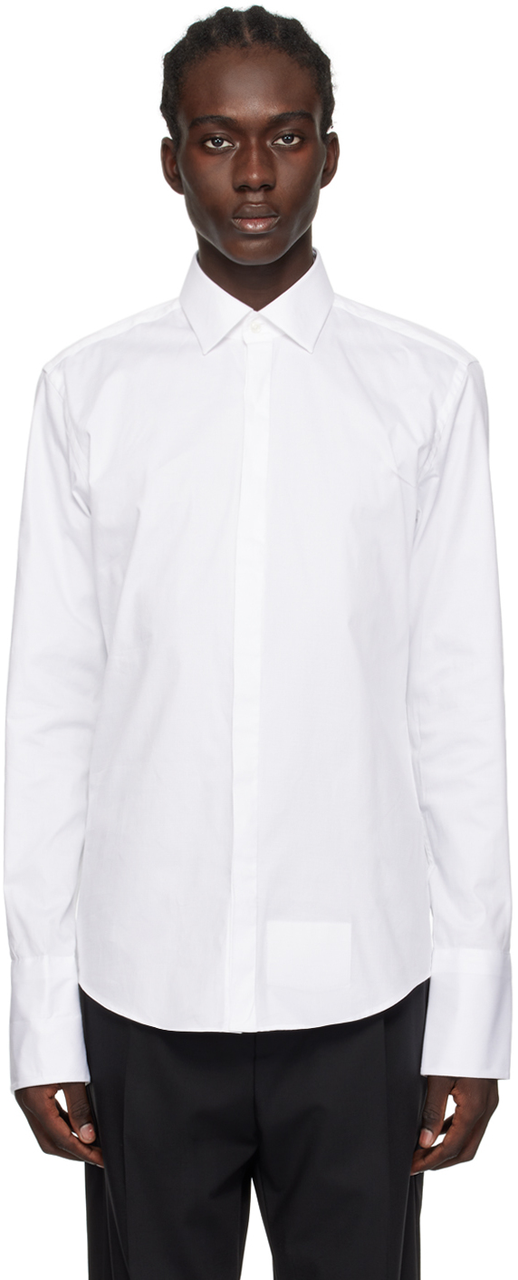 Белая рубашка с французскими манжетами Hugo