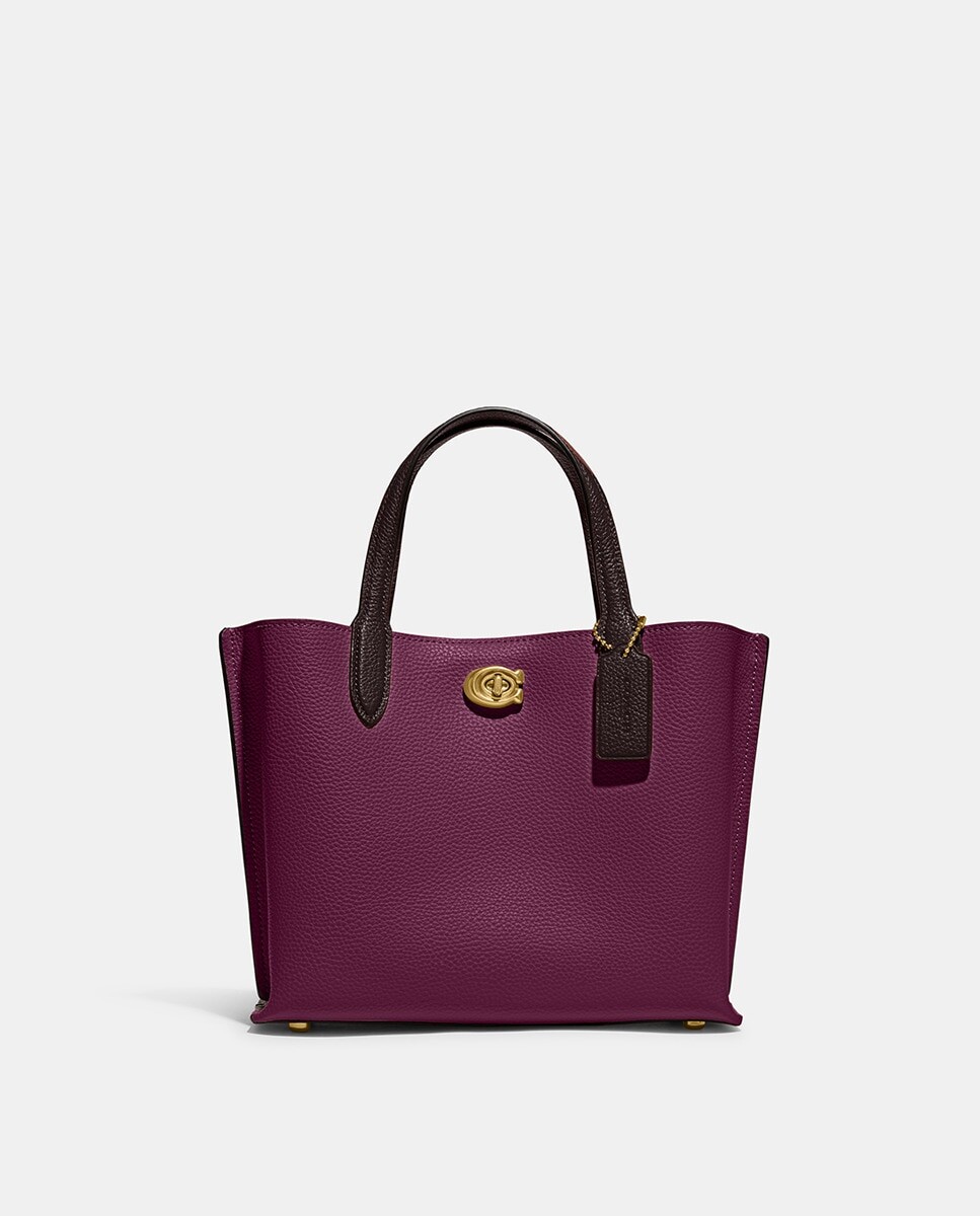 

Маленькая сумка-тоут Willow бордового цвета из яловой кожи Coach, бордо