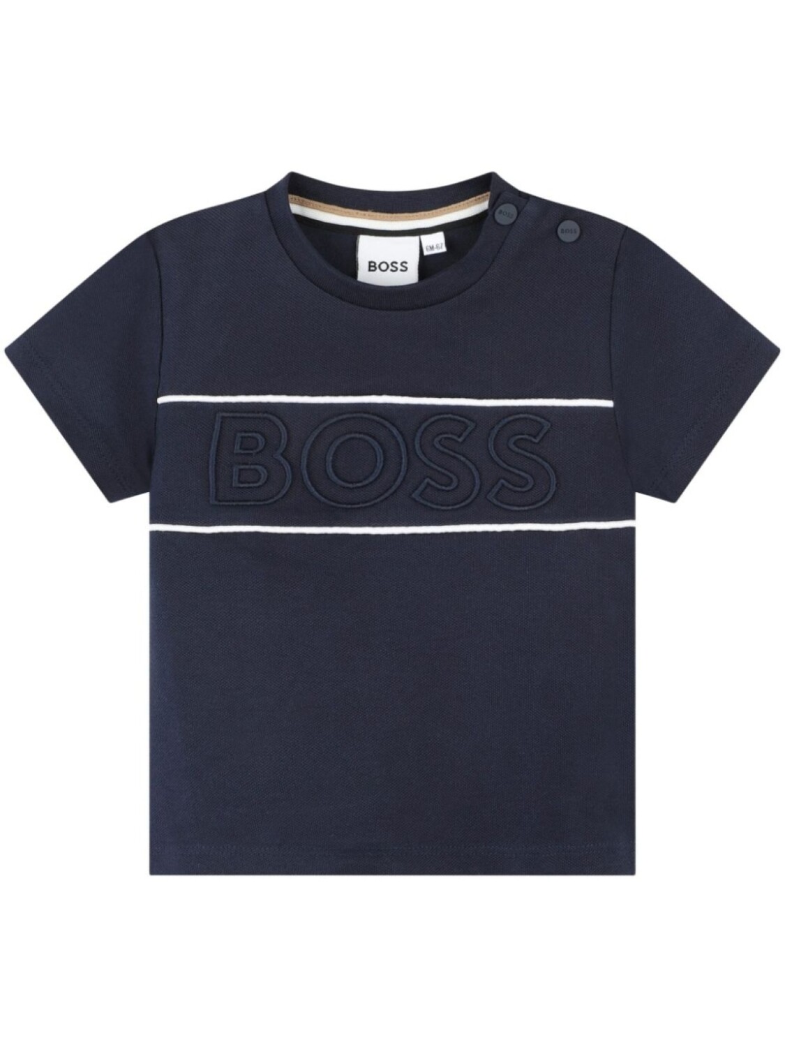 

BOSS Kidswear футболка с вышитым логотипом, синий