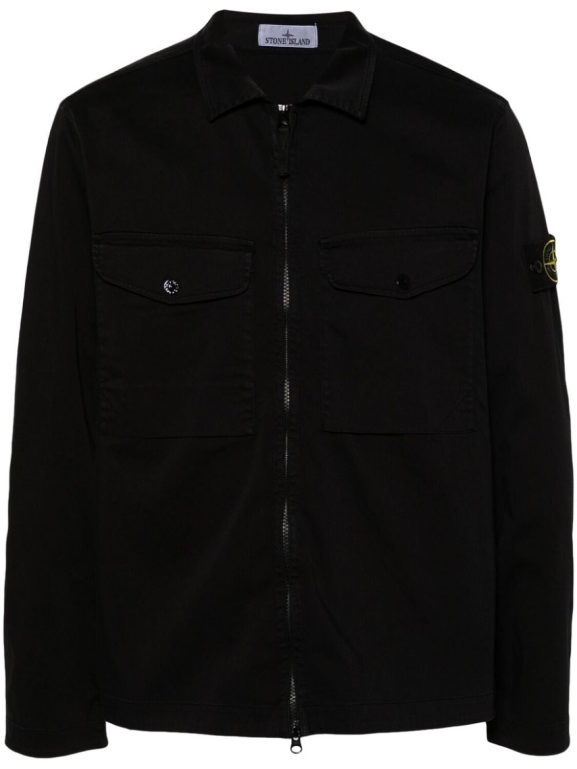 

Stone Island куртка-рубашка с значком компаса, черный