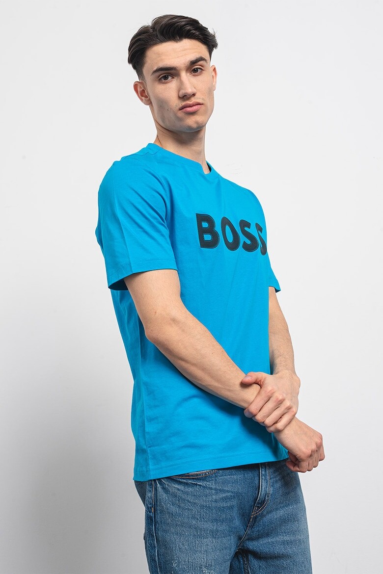 

Хлопковая футболка с логотипом Boss, черный