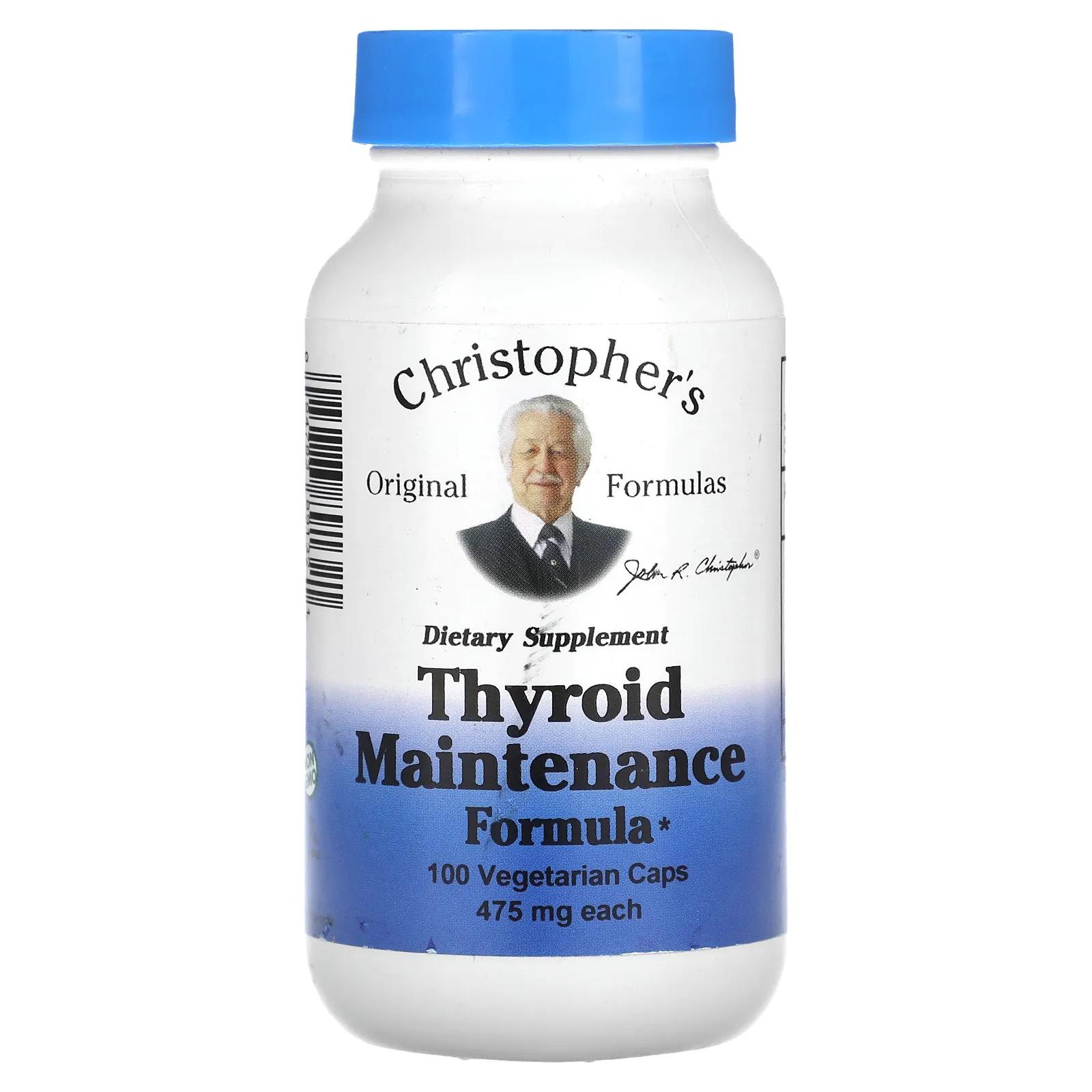 цена Christopher's Original Formulas Профилактика для щитовидной железы 475 мг каждая 100 капсул в растительной оболочке