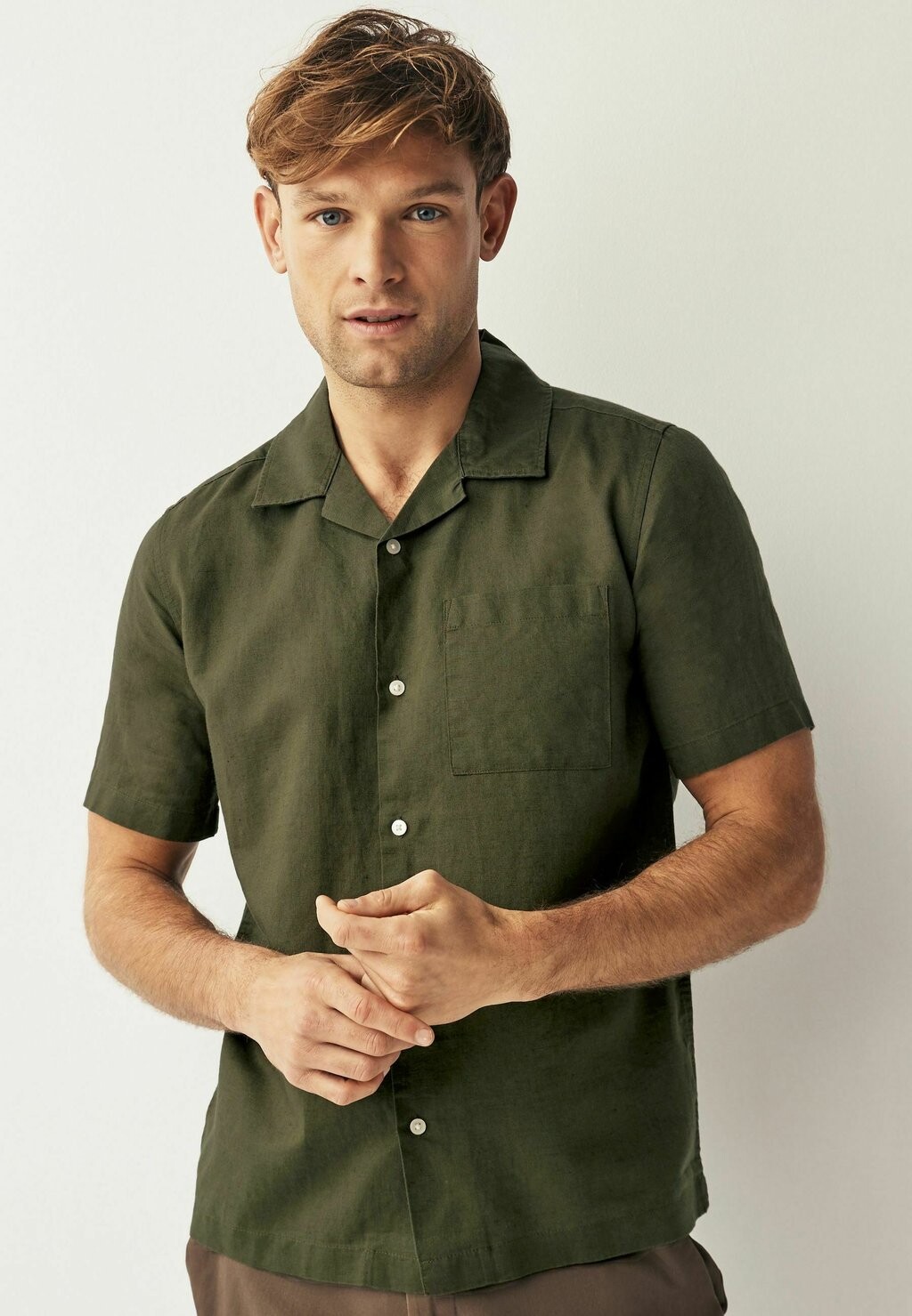 

Рубашка SHORT SLEEVE CUBAN COLLAR Next, цвет green