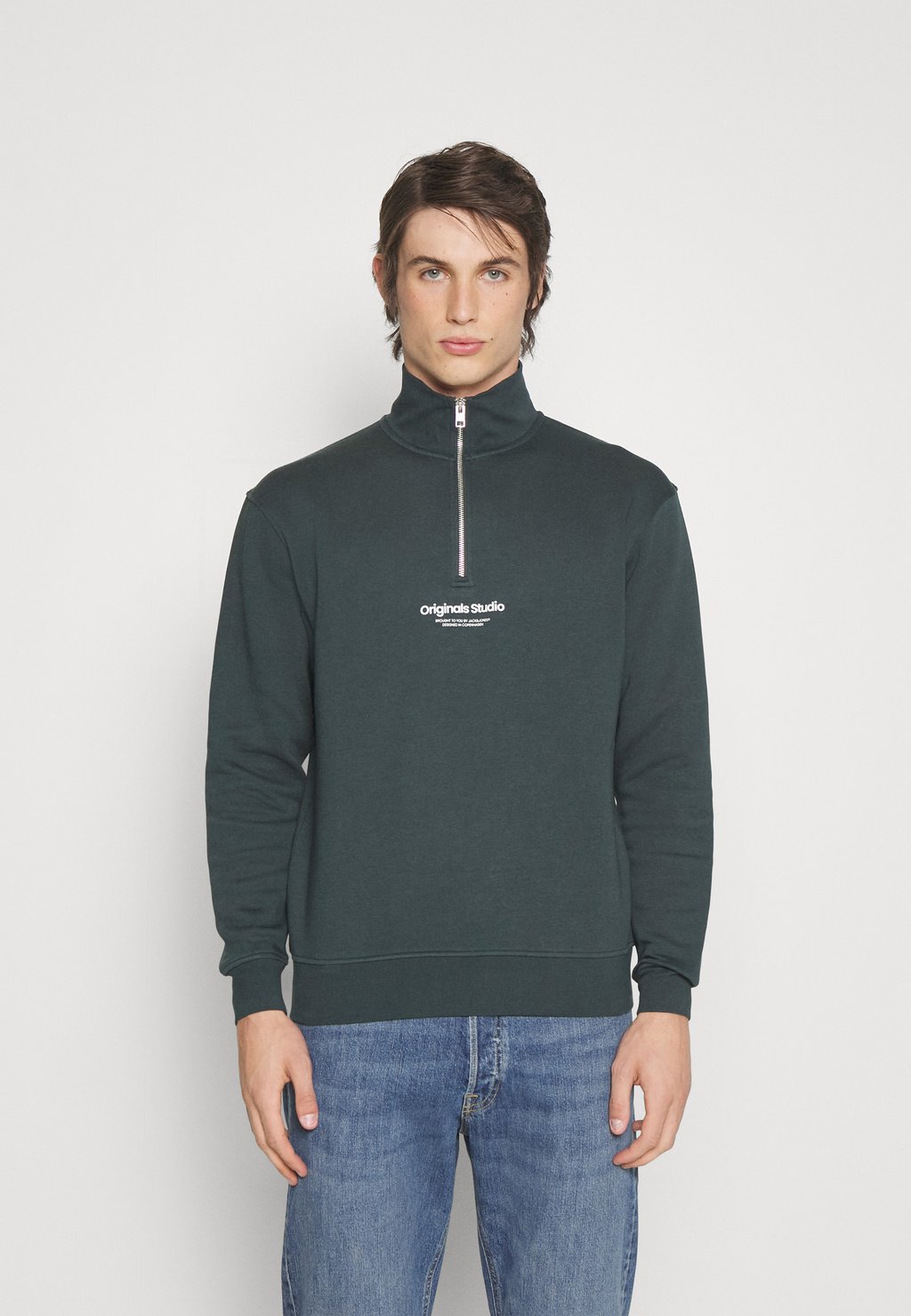 

Толстовка Jack & Jones Jorvesterbro Quarter Zip Hn Sn, волшебный лес, Серый