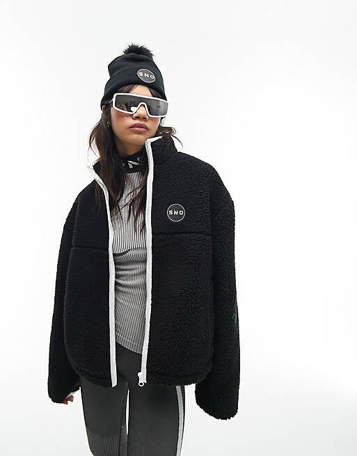 

Черная куртка на молнии Topshop Sno borg