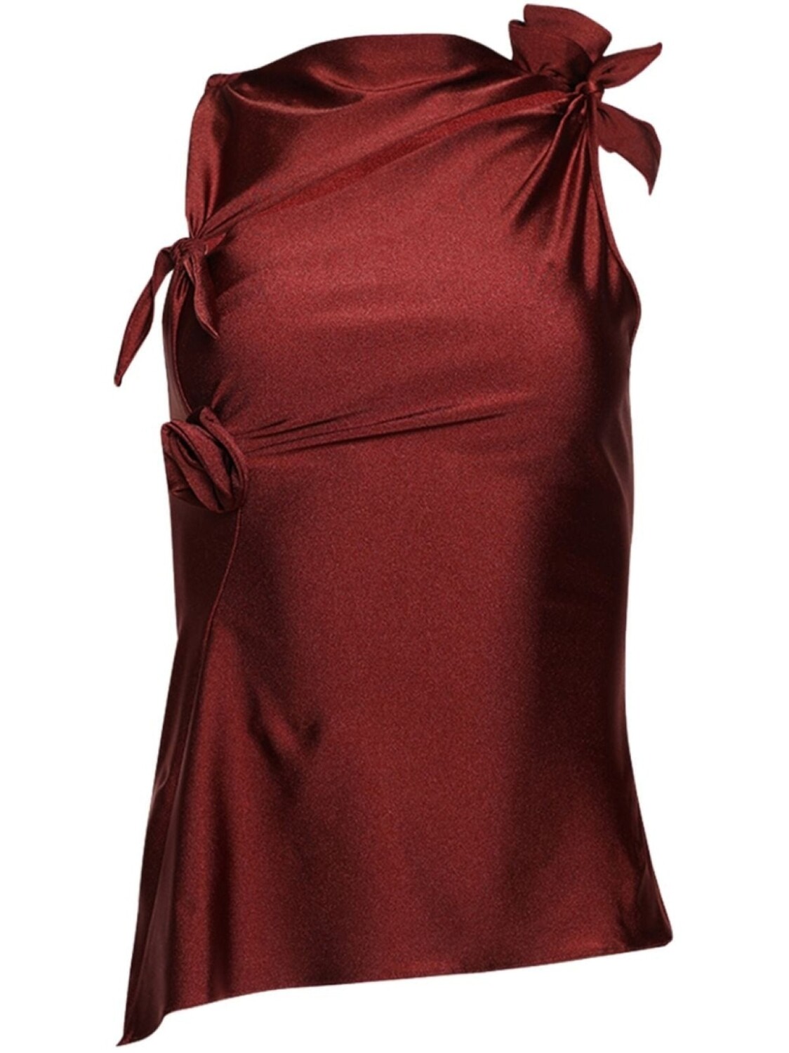 

Асимметричный топ с цветочным узором Coperni, красный