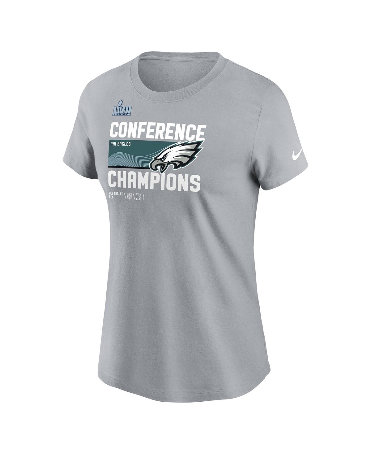Женская серая футболка Philadelphia Eagles 2022 NFC Champions Trophy Collection Nike, серый