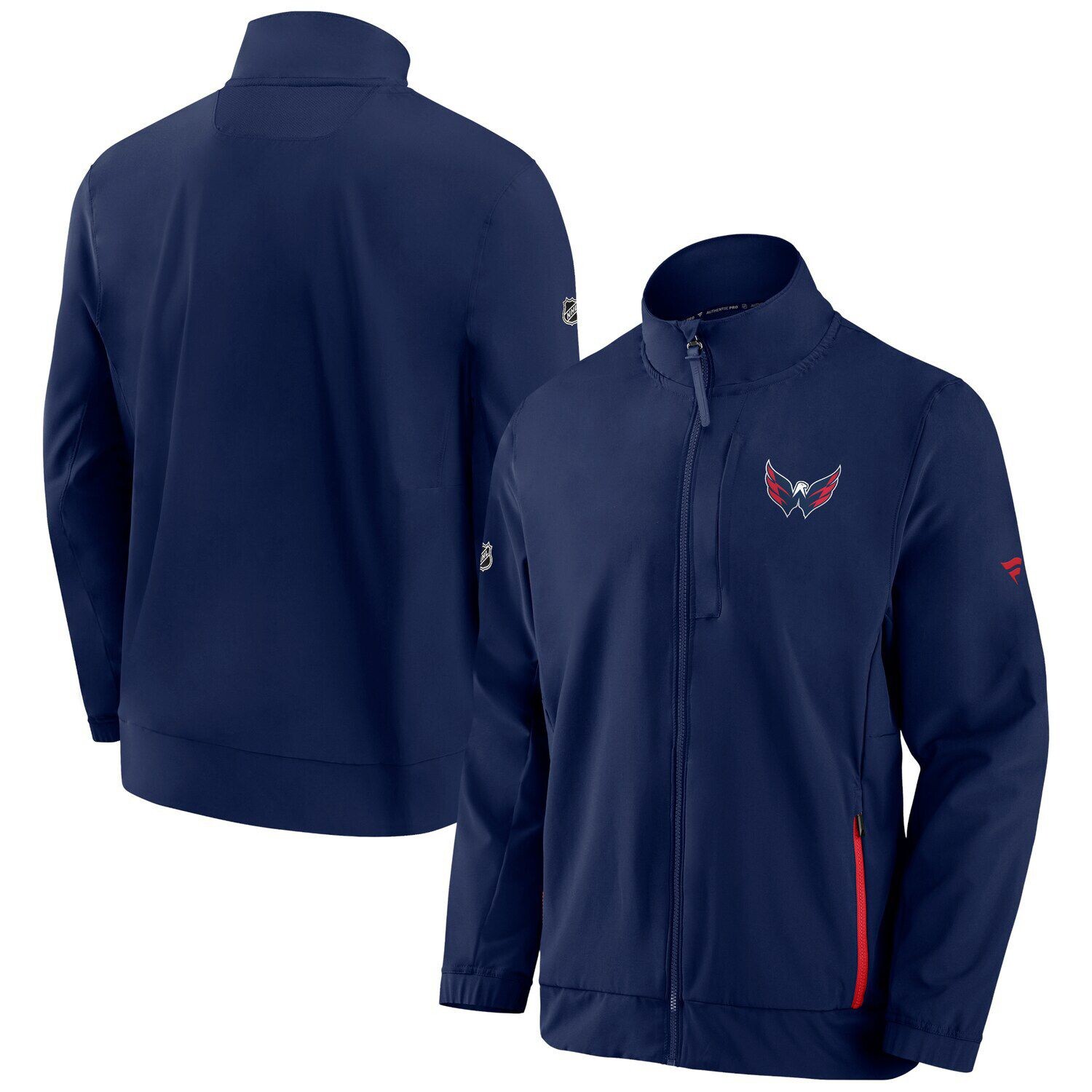 

Мужская фирменная темно-синяя куртка Washington Capitals Authentic Pro Rink Coaches с молнией во всю длину Fanatics, Синий