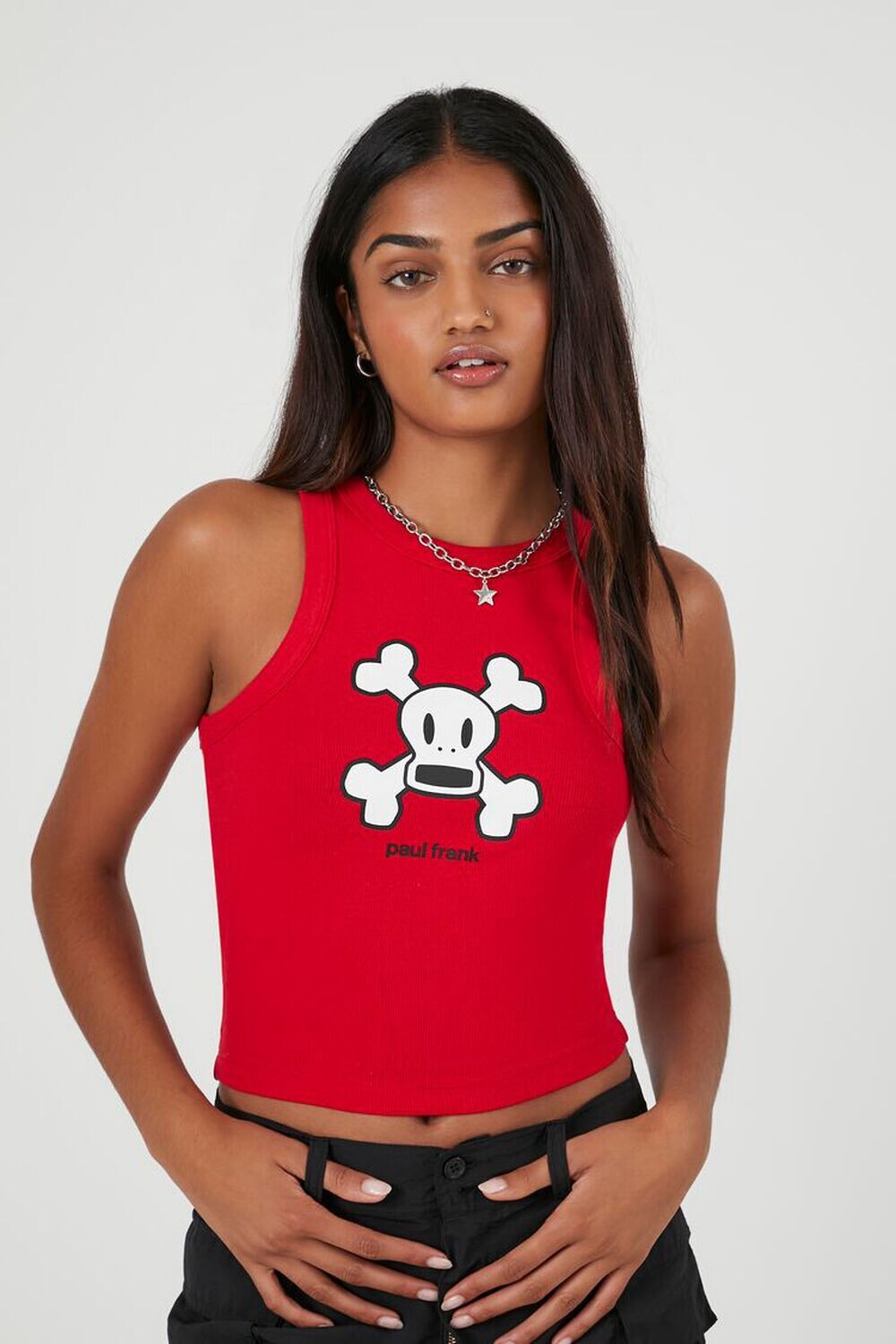 

Укороченная майка Paul Frank Forever 21, красный