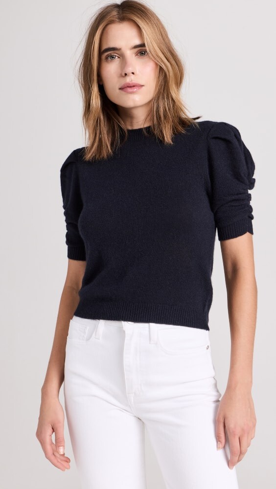 

Свитер FRAME Ruched Cashmere Sleeve, нави