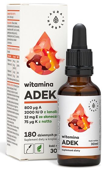 Витамины и минералы Aura Herbals Witamina A+D+E+K Krople, 30 мл