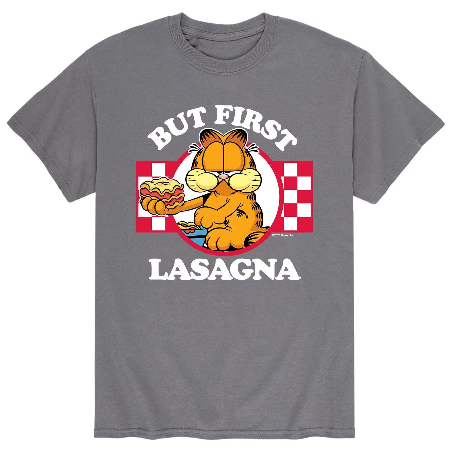 xbox игра microids garfield lasagna party Мужская футболка Garfield But First Lasagna Licensed Character